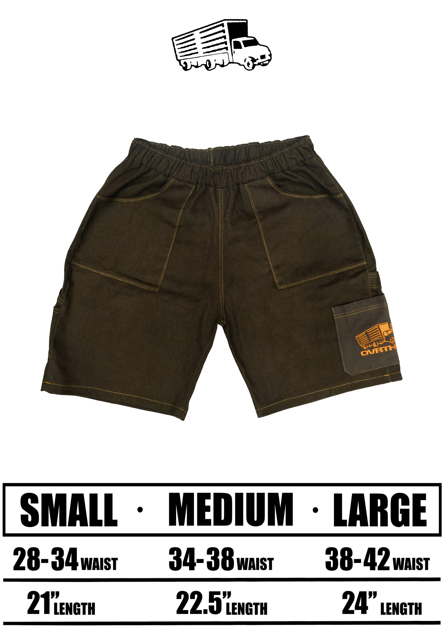 Chocolate Twill Cargo Jorts