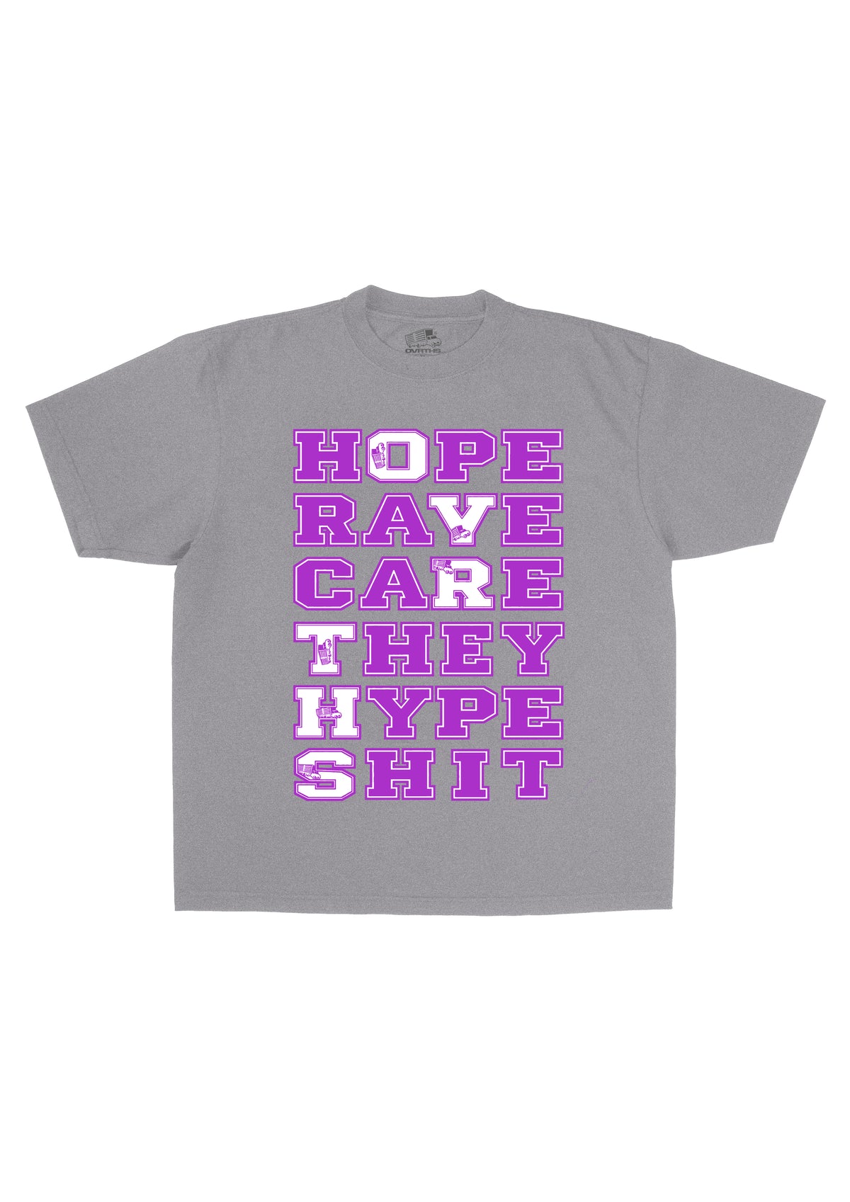 TEXT TWIST T SHIRT GRAY