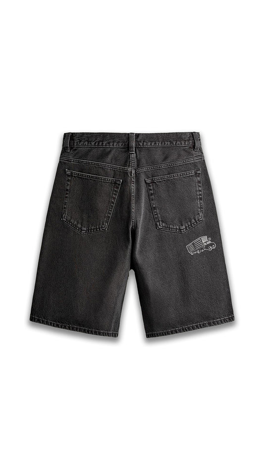 OVR BLACK DENIM SHORTS